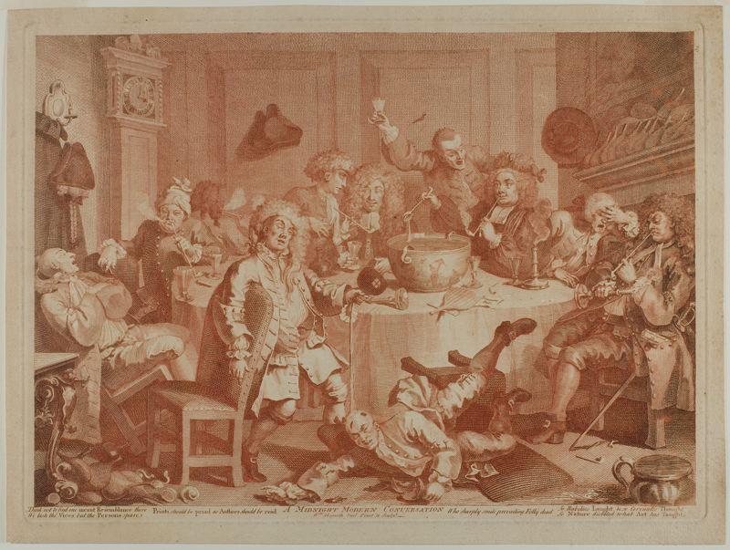 Wikioo.org – L'Enciclopedia delle Belle Arti - Pittura, Opere di William Hogarth - Un mezzanotte  moderno  conversazione