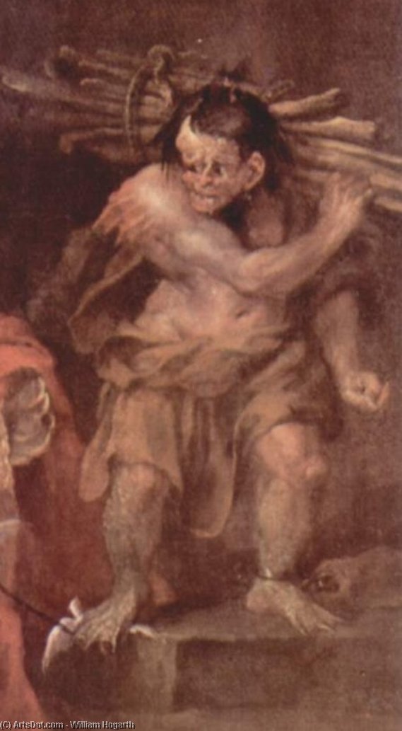 Wikioo.org – L'Enciclopedia delle Belle Arti - Pittura, Opere di William Hogarth - Calibano da ''The Tempest'' di william shakespeare