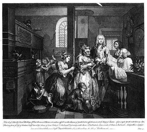 WikiOO.org - Encyclopedia of Fine Arts - Målning, konstverk William Hogarth - Married to an Old Maid