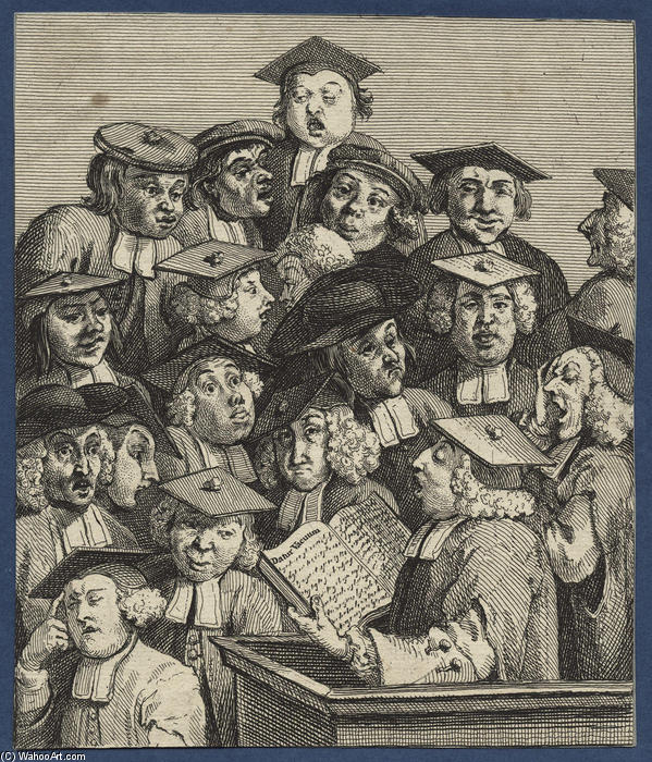 WikiOO.org - Encyclopedia of Fine Arts - Lukisan, Artwork William Hogarth - Scholars at a Lecture