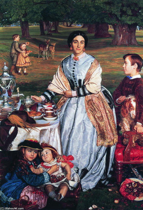 Wikioo.org - The Encyclopedia of Fine Arts - Painting, Artwork by William Holman Hunt - Lady Fairbairn with her Children