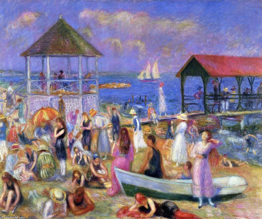 Wikioo.org - The Encyclopedia of Fine Arts - Painting, Artwork by William James Glackens - Beach Scene, New London