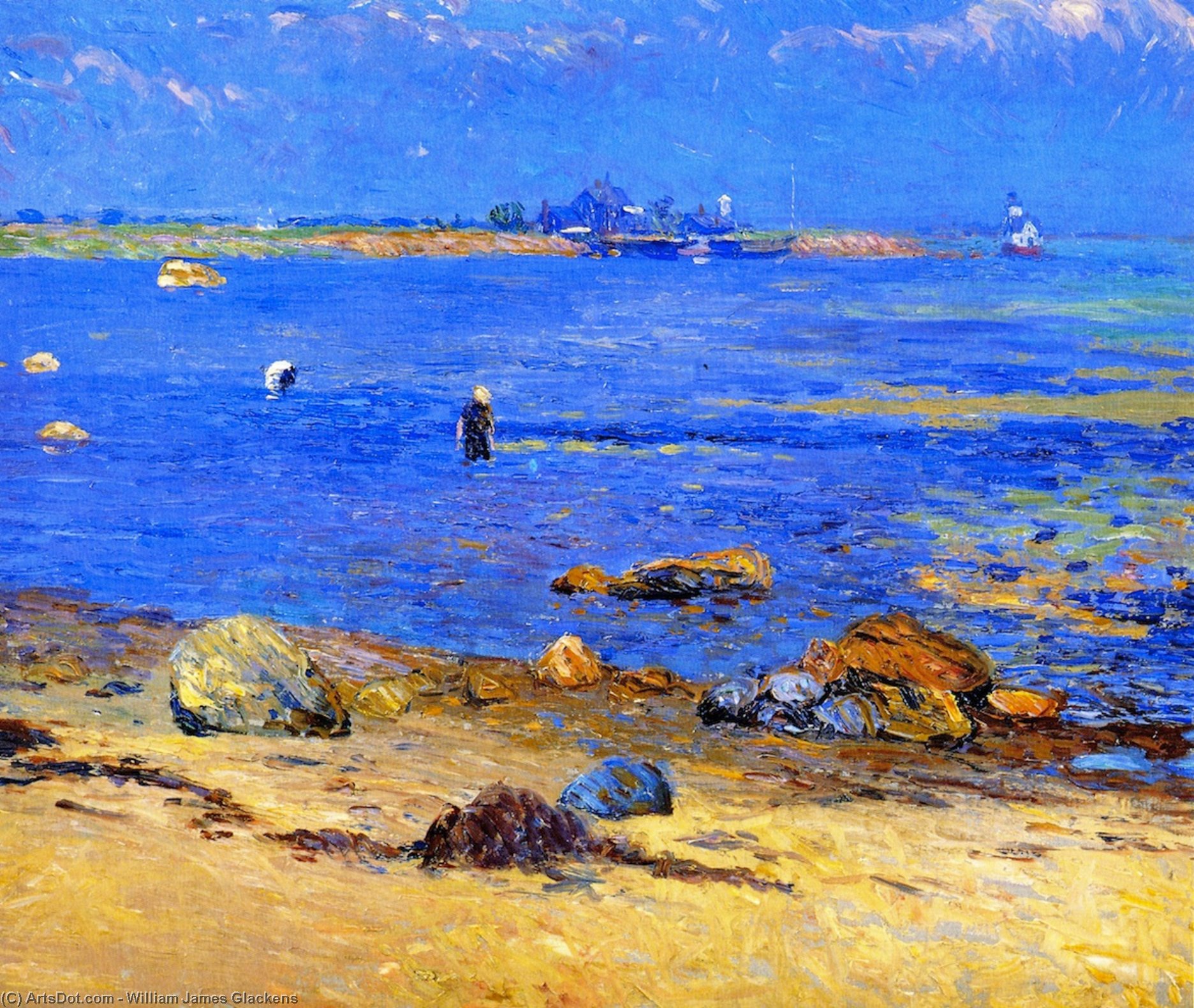 Wikioo.org - The Encyclopedia of Fine Arts - Painting, Artwork by William James Glackens - Treading Clams, Wickford