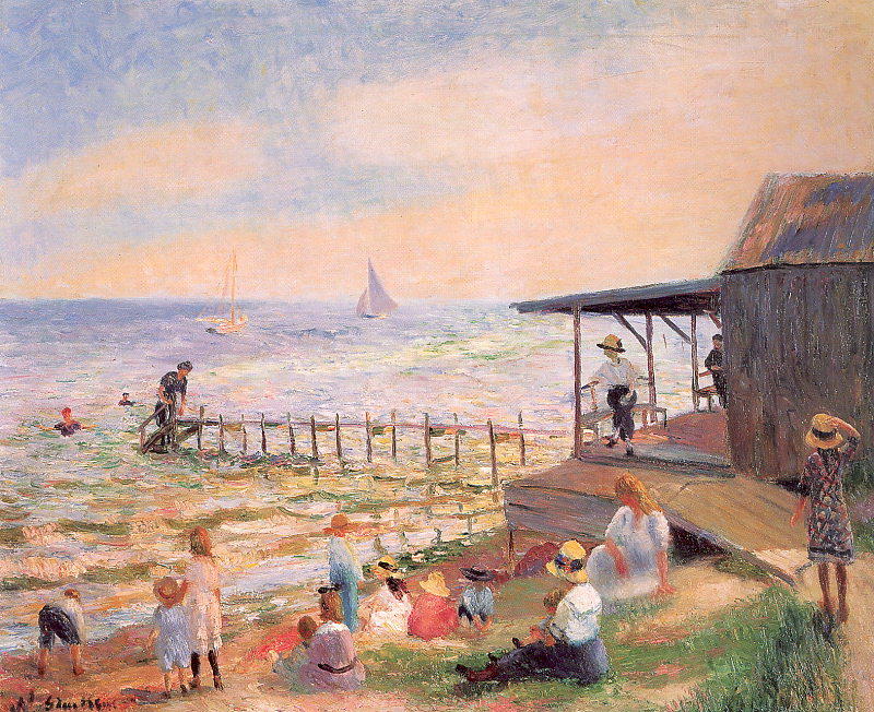 WikiOO.org - Encyclopedia of Fine Arts - Maleri, Artwork William James Glackens - Beach side