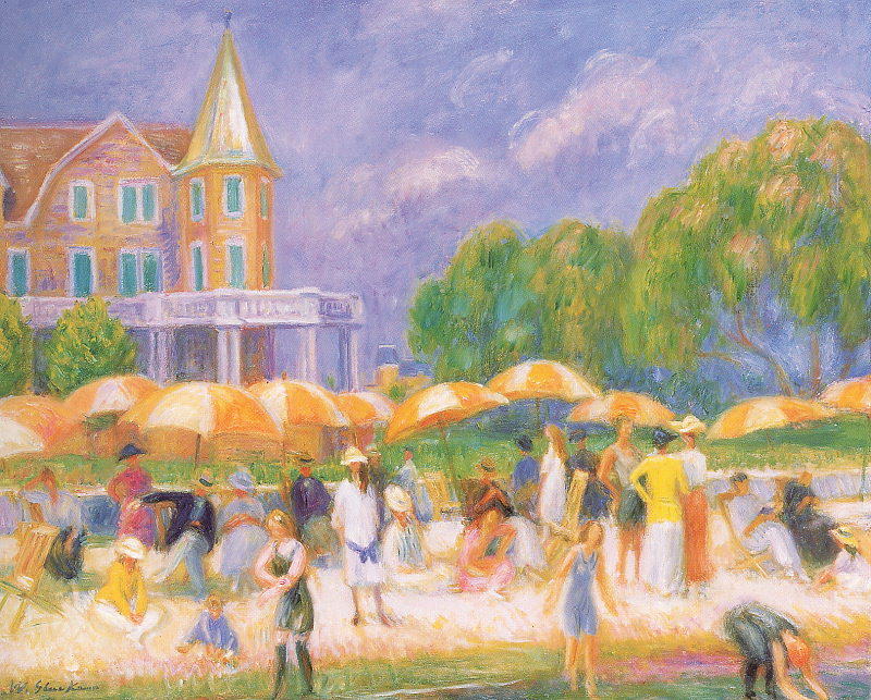 WikiOO.org - Encyclopedia of Fine Arts - Festés, Grafika William James Glackens - Umbrellas