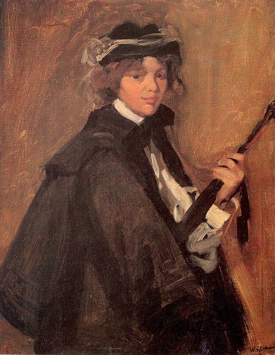 Wikioo.org - The Encyclopedia of Fine Arts - Painting, Artwork by William James Glackens - Girl in a Black Cape