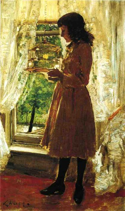 Wikioo.org - The Encyclopedia of Fine Arts - Painting, Artwork by William Merritt Chase - The Pet Canary
