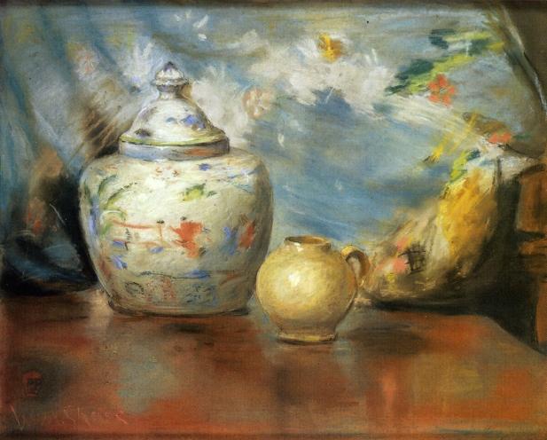 Wikioo.org - The Encyclopedia of Fine Arts - Painting, Artwork by William Merritt Chase - Still LIfe with Flowers