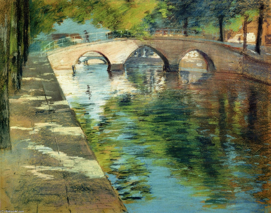 Wikioo.org - Bách khoa toàn thư về mỹ thuật - Vẽ tranh, Tác phẩm nghệ thuật William Merritt Chase - Reflections (aka Canal Scene)