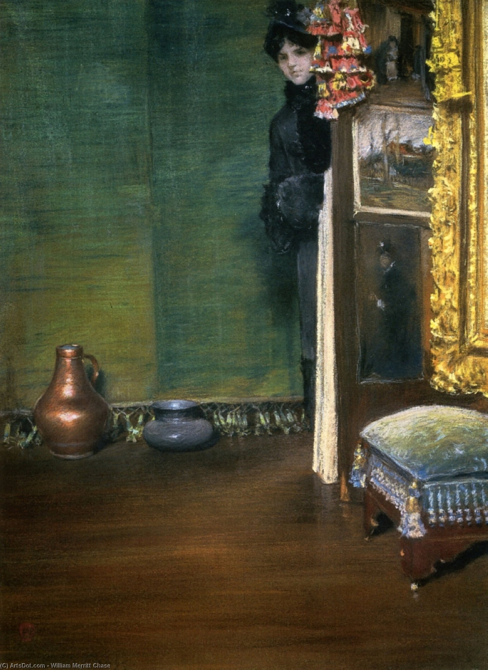 WikiOO.org - Encyclopedia of Fine Arts - Maalaus, taideteos William Merritt Chase - May I Come In