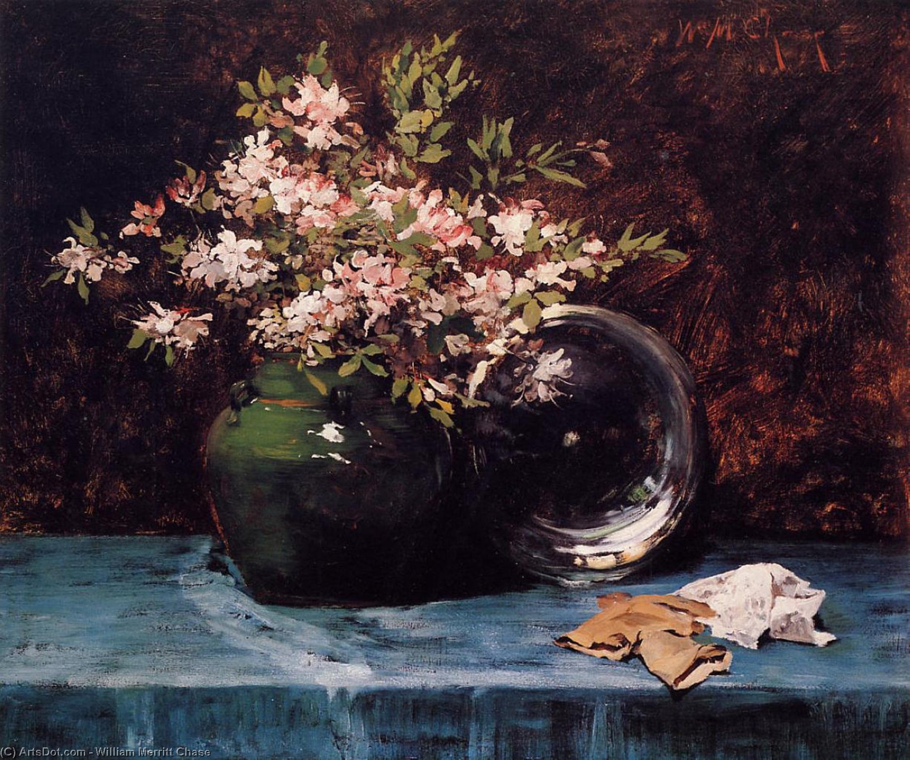 WikiOO.org - Encyclopedia of Fine Arts - Maľba, Artwork William Merritt Chase - Azaleas