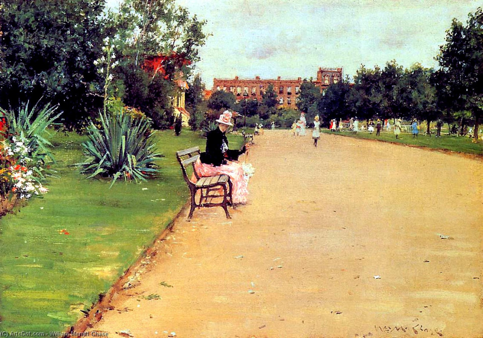 Wikioo.org - The Encyclopedia of Fine Arts - Painting, Artwork by William Merritt Chase - The Park 02
