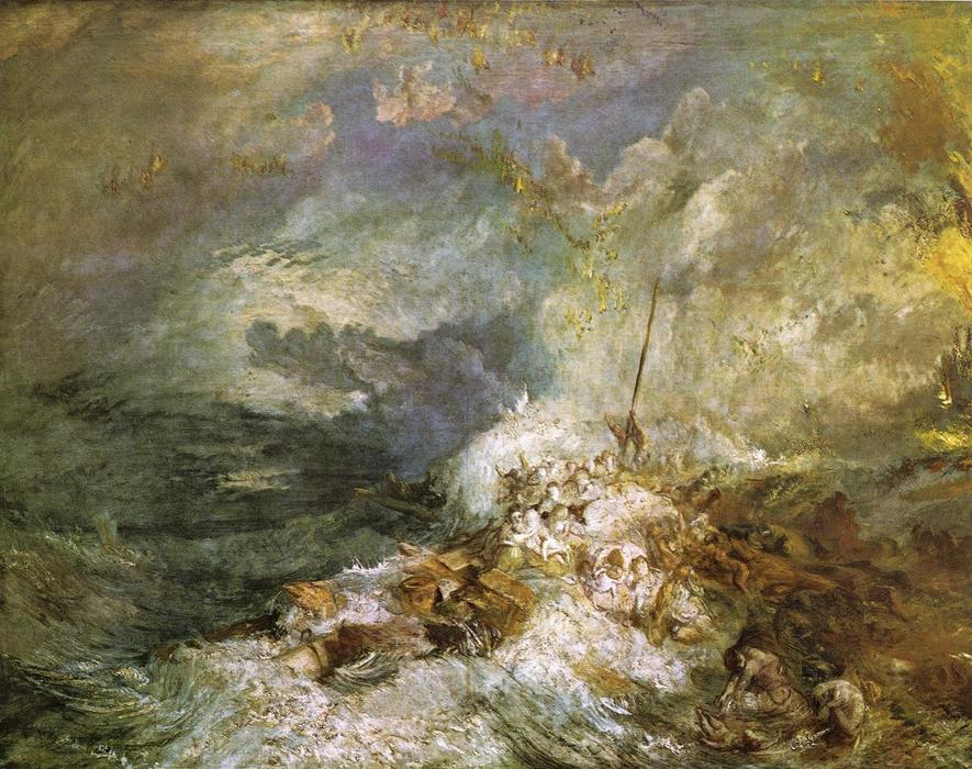 Wikioo.org – La Enciclopedia de las Bellas Artes - Pintura, Obras de arte de William Turner - fuego de los casos mar