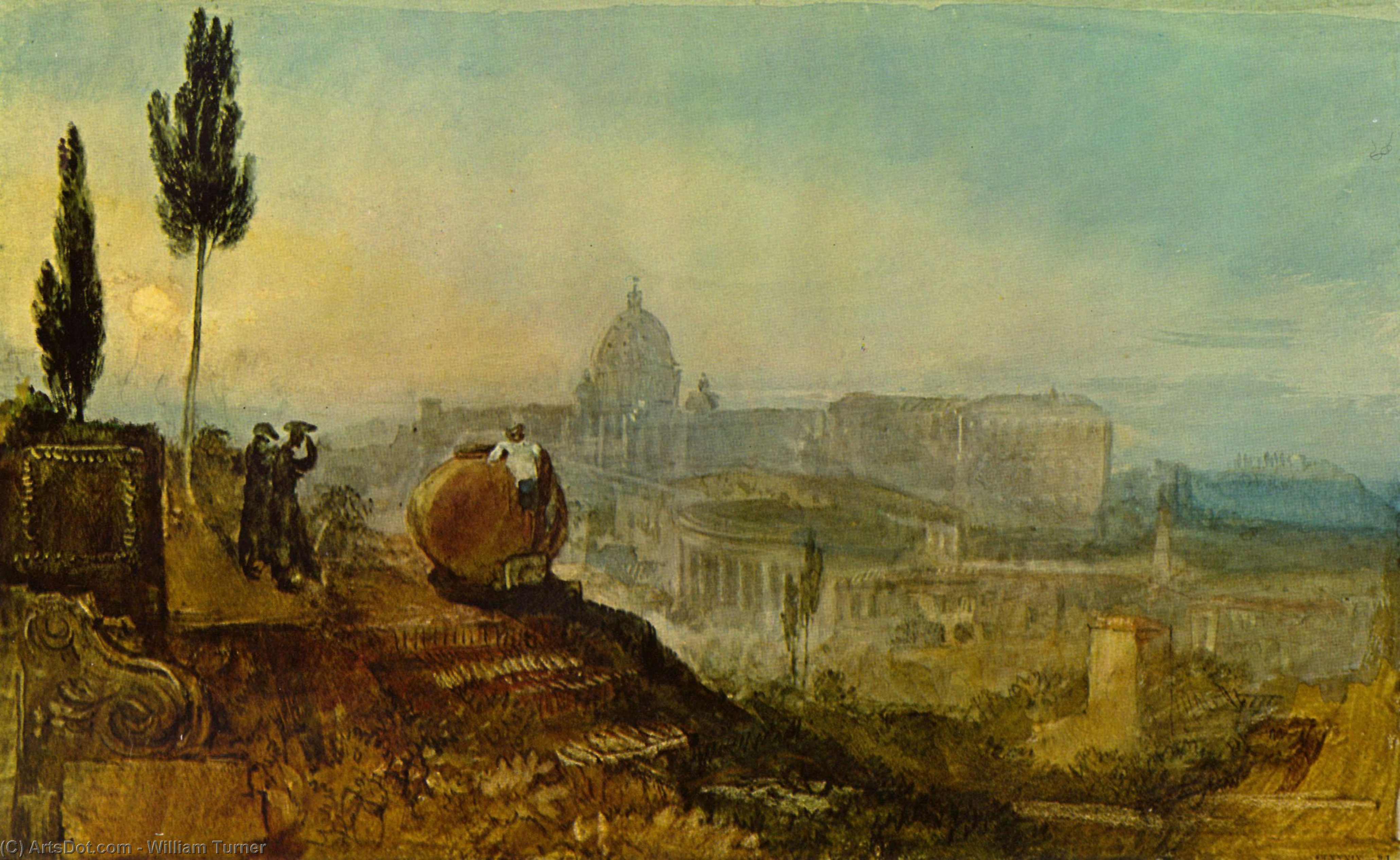 Wikioo.org – L'Enciclopedia delle Belle Arti - Pittura, Opere di William Turner - Cattedrale di st . Peter's from the sud