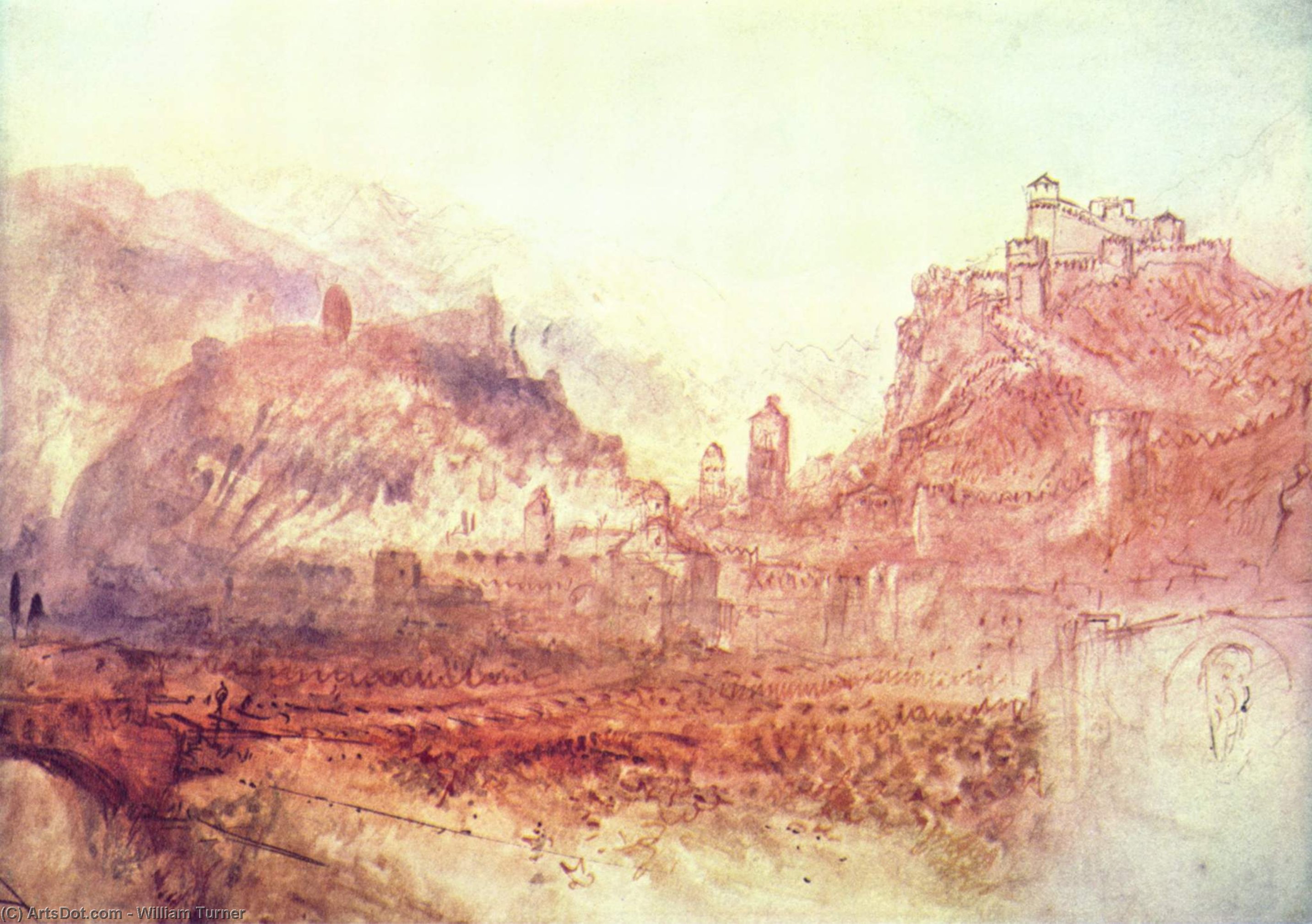 Wikioo.org - The Encyclopedia of Fine Arts - Painting, Artwork by William Turner - South of Bellinzona