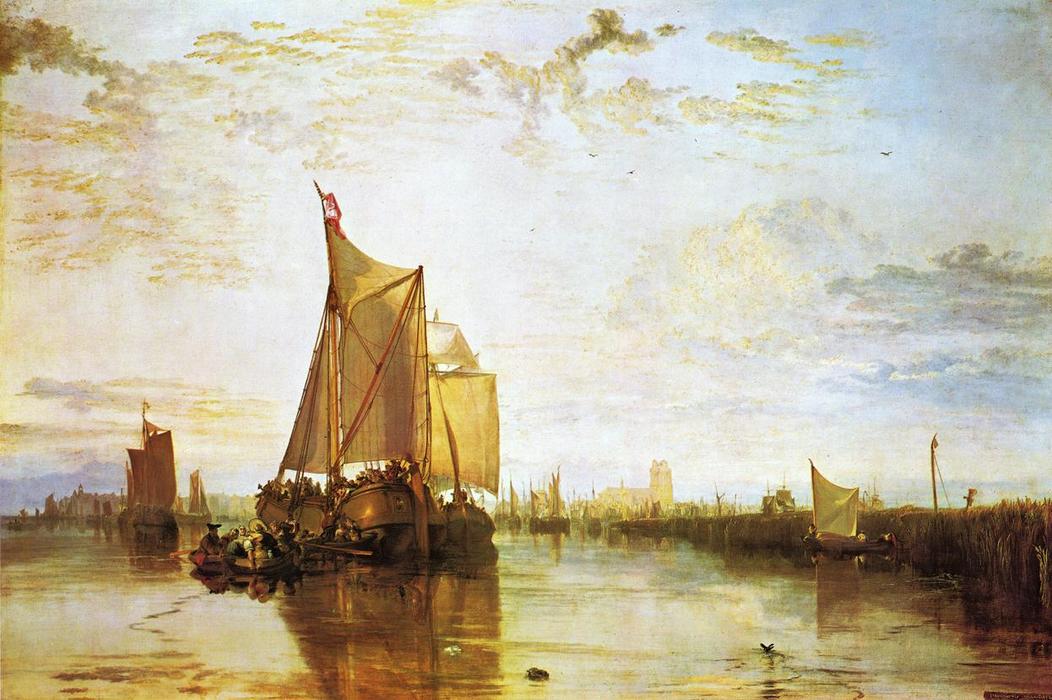 WikiOO.org – 美術百科全書 - 繪畫，作品 William Turner - 多特，多特的包小船从鹿特丹Bacalmed