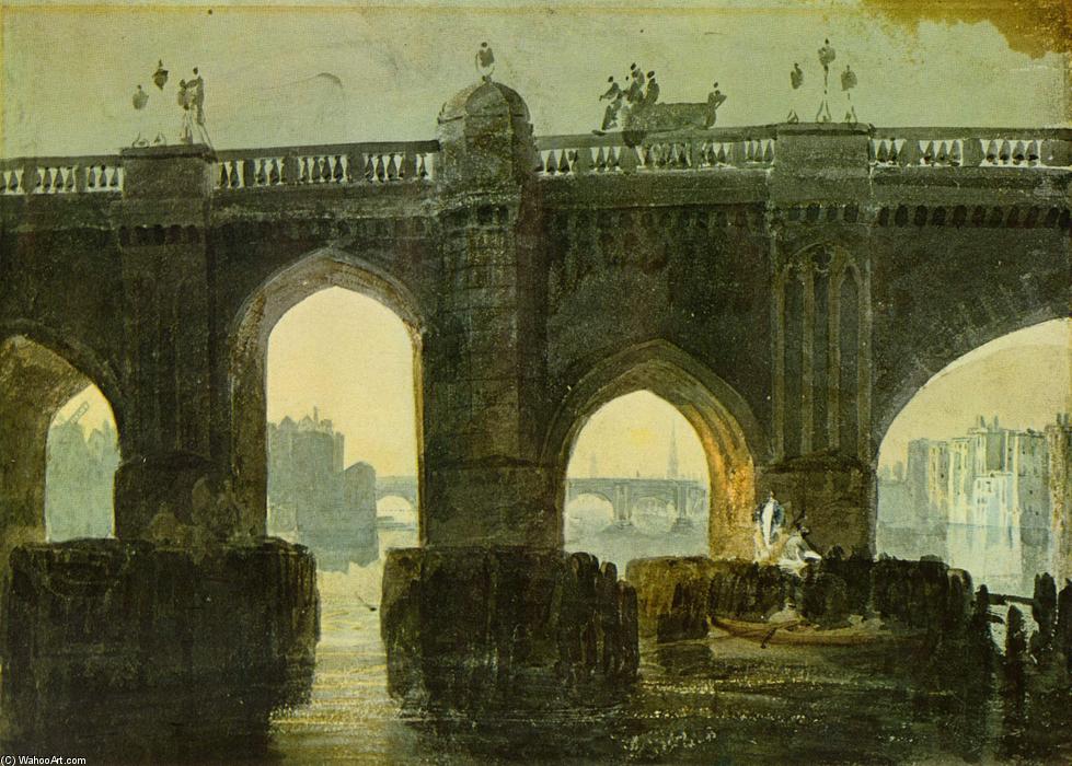 Wikioo.org - The Encyclopedia of Fine Arts - Painting, Artwork by William Turner - Old London Brige