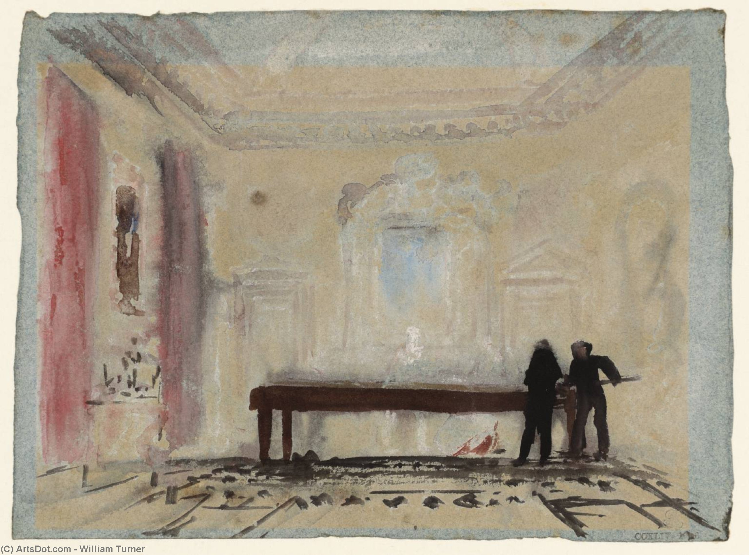 Wikioo.org - The Encyclopedia of Fine Arts - Painting, Artwork by William Turner - Playing Billiards, Petworth