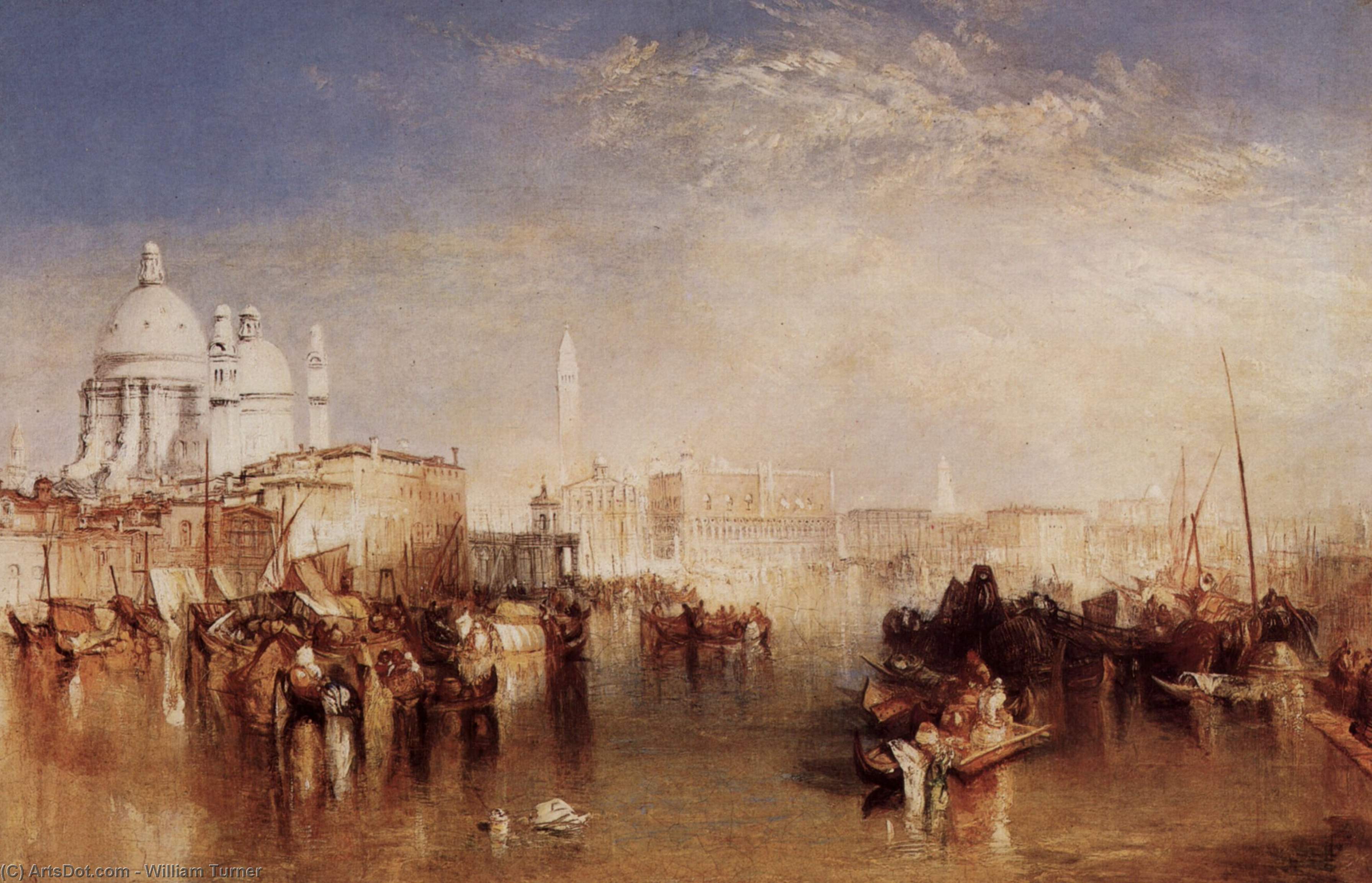 Wikioo.org - The Encyclopedia of Fine Arts - Painting, Artwork by William Turner - Venice, seen from the Giudecca Canal