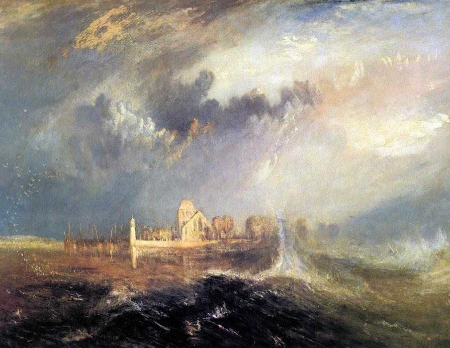 Wikioo.org - The Encyclopedia of Fine Arts - Painting, Artwork by William Turner - Quillebeuf, at the Mouth of Seine