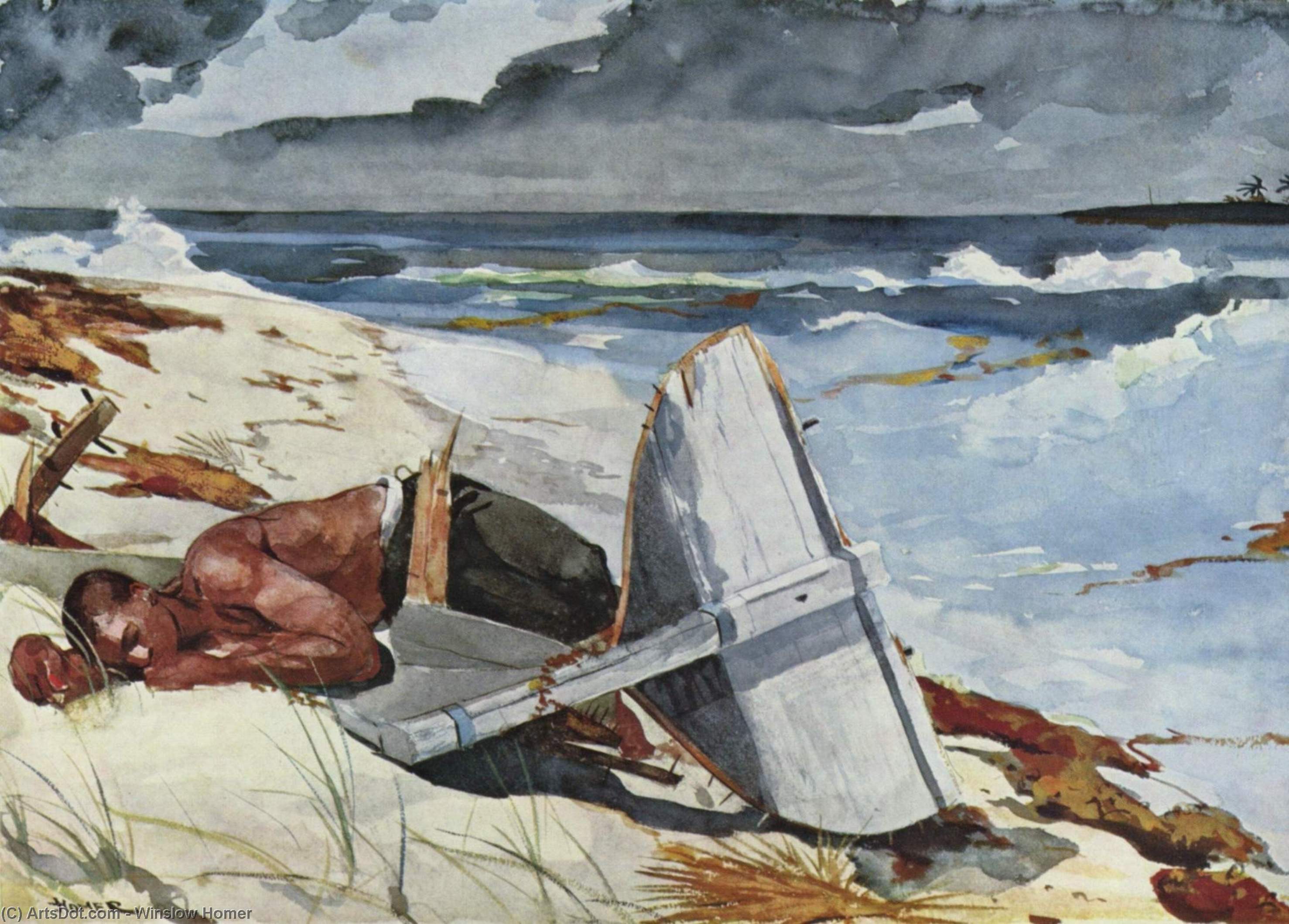 WikiOO.org - Encyclopedia of Fine Arts - Festés, Grafika Winslow Homer - Nach dem Tornado