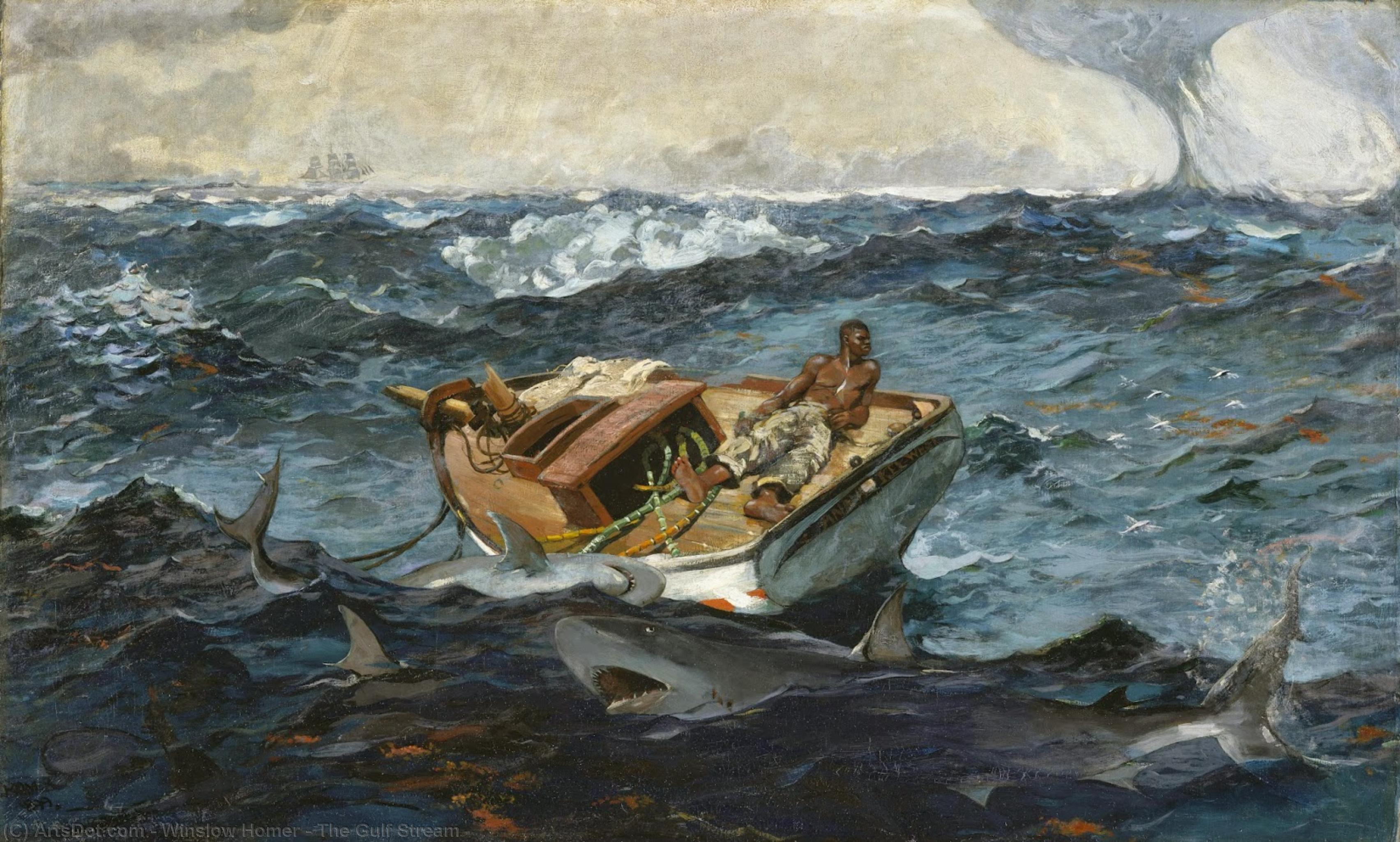 Wikioo.org - Encyklopedia Sztuk Pięknych - Malarstwo, Grafika Winslow Homer - The Gulf Stream