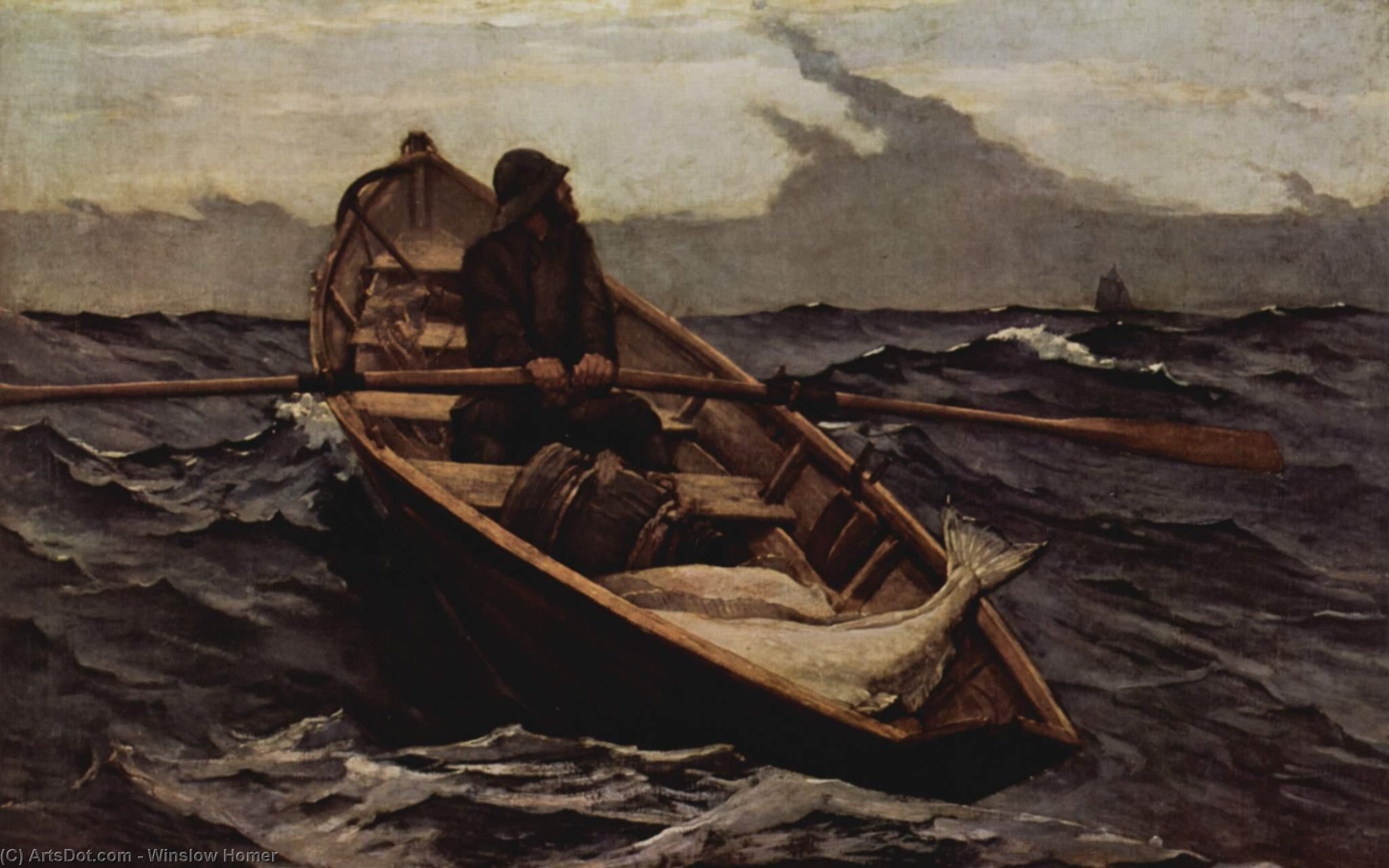 Wikioo.org - Encyklopedia Sztuk Pięknych - Malarstwo, Grafika Winslow Homer - Nebelwarnung (The Fog Warning)