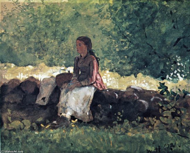 Wikioo.org – La Enciclopedia de las Bellas Artes - Pintura, Obras de arte de Winslow Homer - en el valla