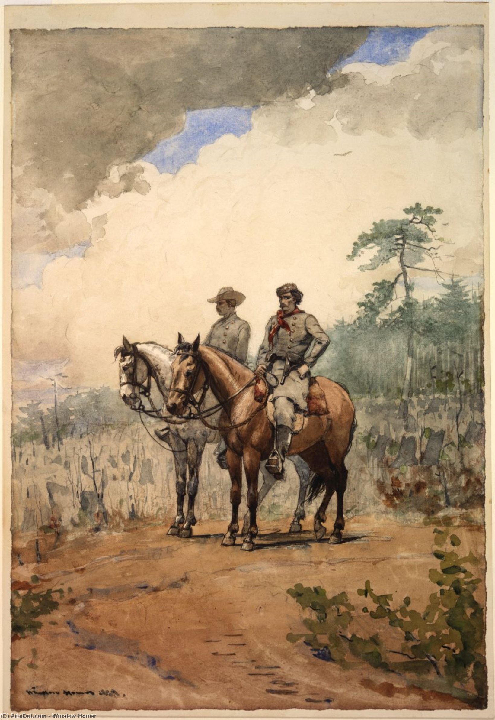 WikiOO.org - אנציקלופדיה לאמנויות יפות - ציור, יצירות אמנות Winslow Homer - Two Scouts