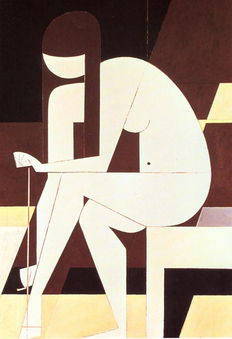 WikiOO.org - Encyclopedia of Fine Arts - Schilderen, Artwork Yiannis Moralis - Girl untying her sandal