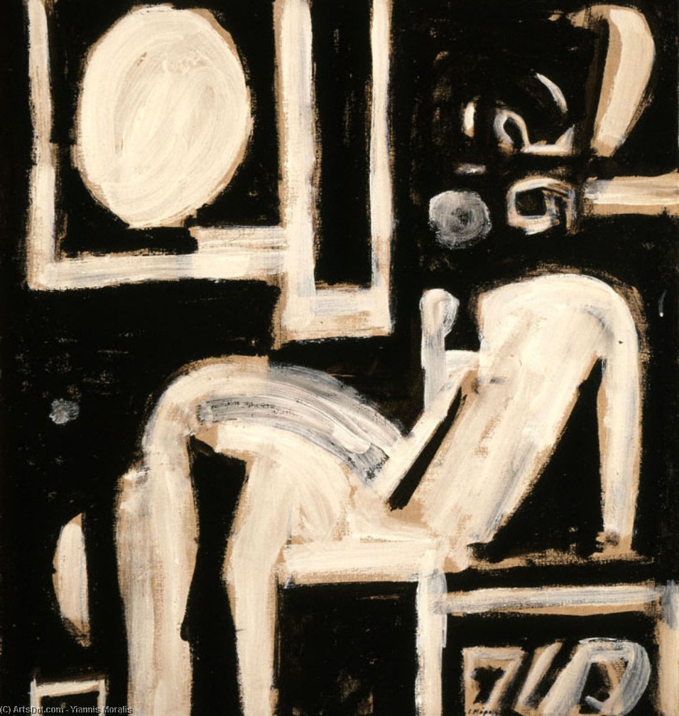 WikiOO.org - Encyclopedia of Fine Arts - Målning, konstverk Yiannis Moralis - Funeral Composition VII