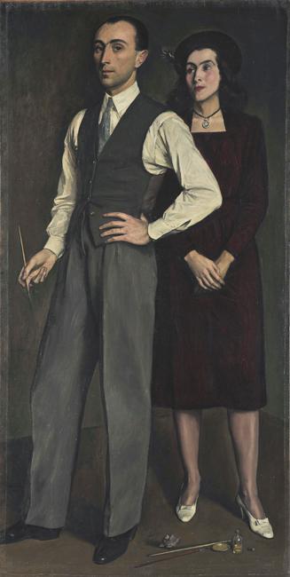 WikiOO.org - Enciklopedija dailės - Tapyba, meno kuriniai Yiannis Moralis - The Artist with his Wife