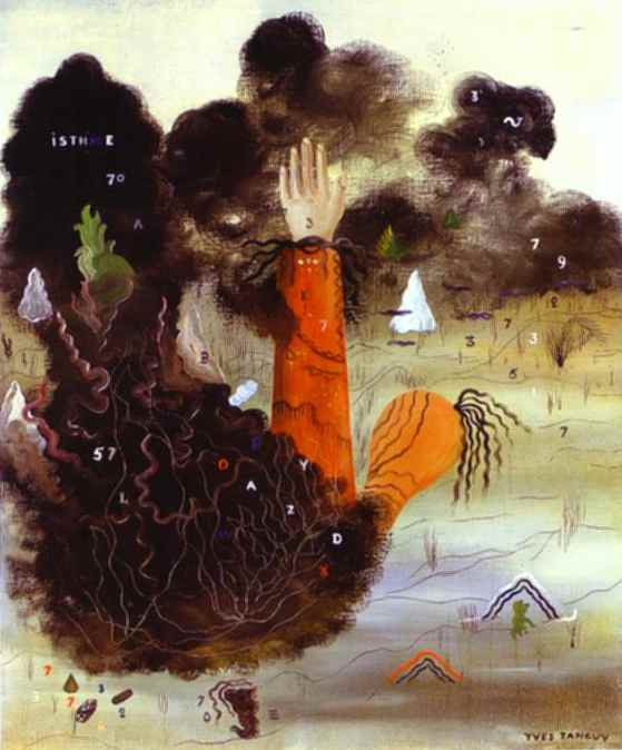 WikiOO.org - Encyclopedia of Fine Arts - Målning, konstverk Yves Tanguy - The Hand in the Clouds