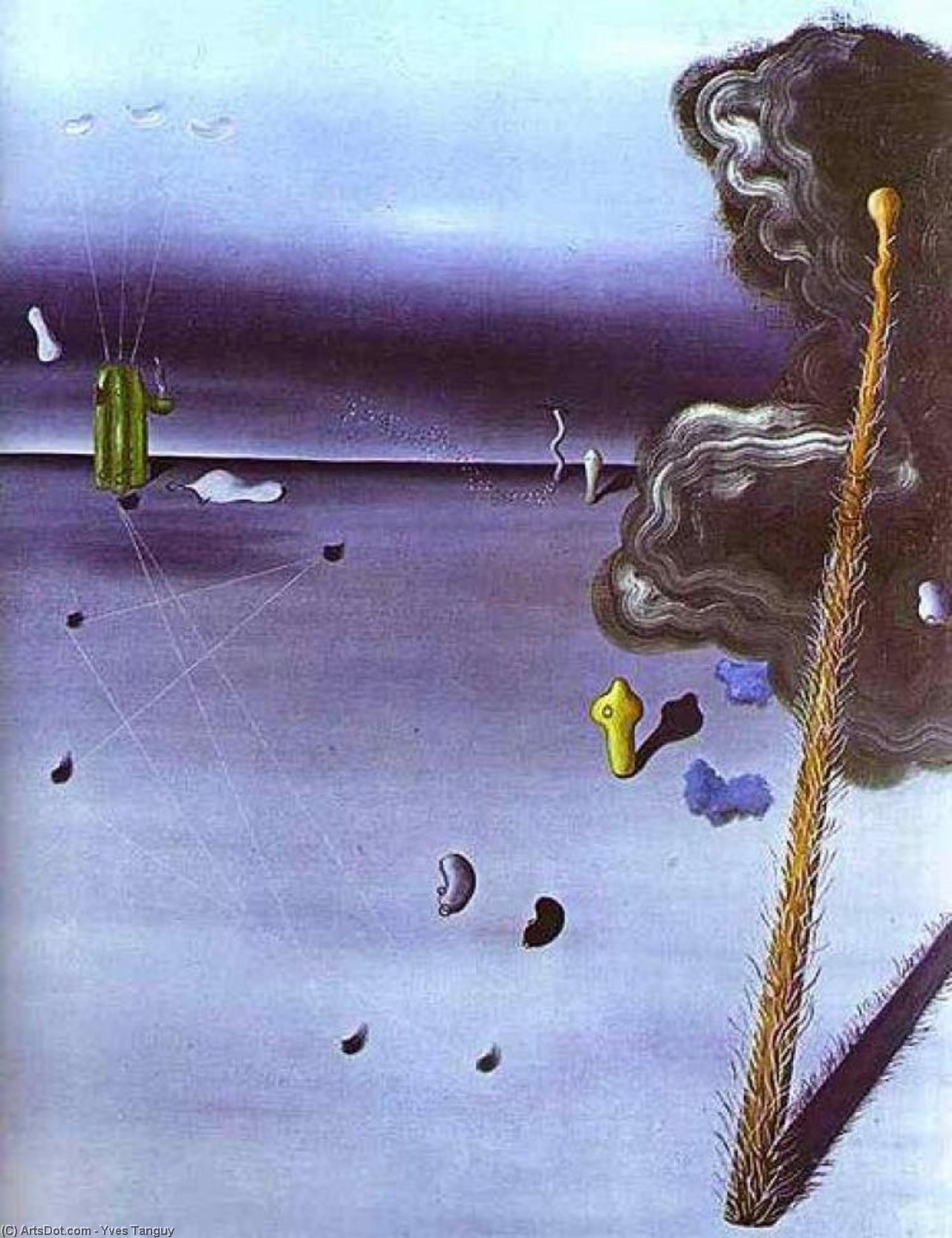 WikiOO.org - Encyclopedia of Fine Arts - Schilderen, Artwork Yves Tanguy - Mama, Papa is Wounded!