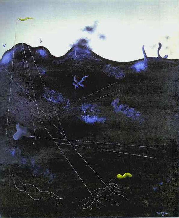 Wikioo.org - The Encyclopedia of Fine Arts - Painting, Artwork by Yves Tanguy - Blue Bed