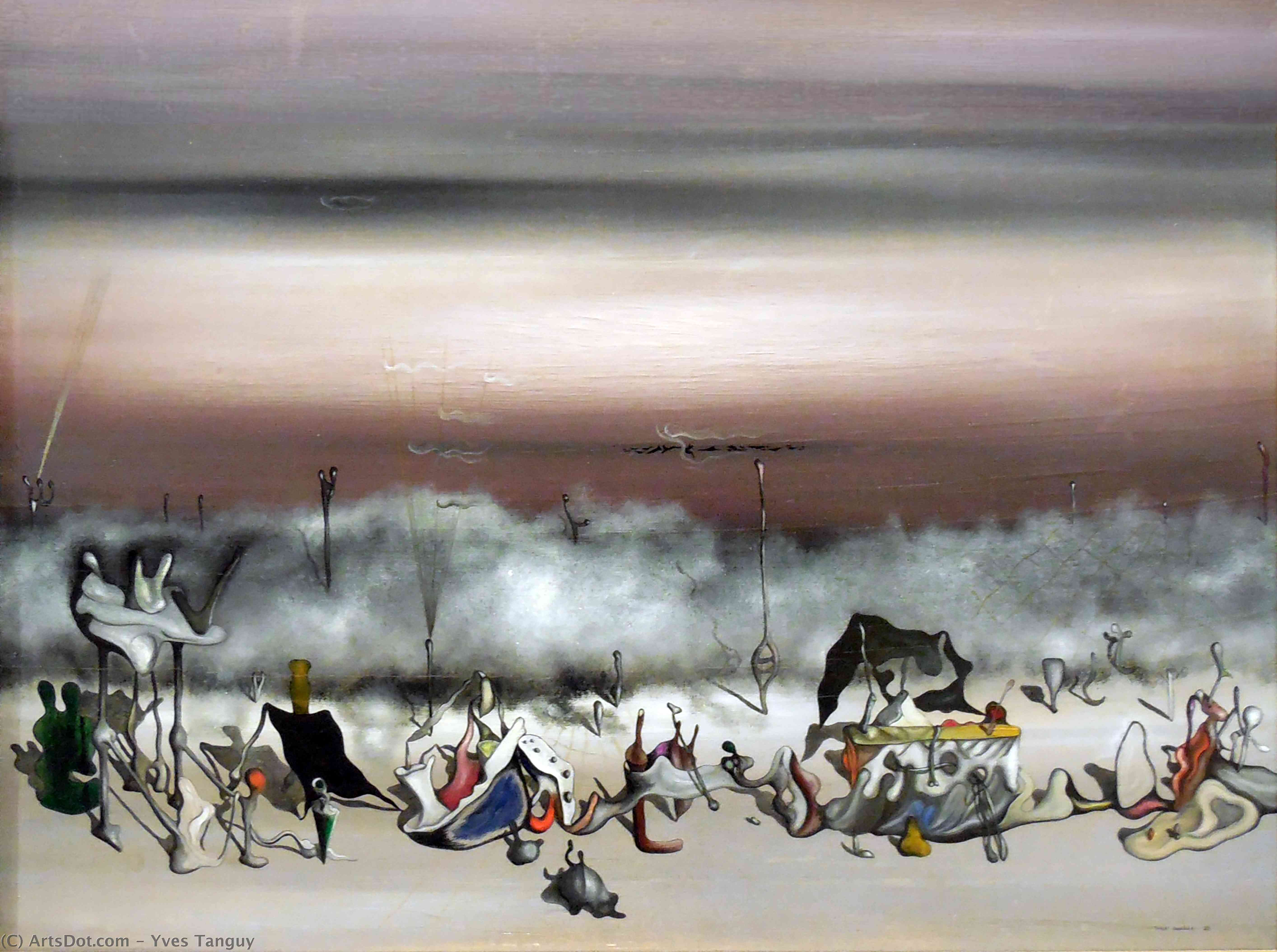 WikiOO.org - Encyclopedia of Fine Arts - Schilderen, Artwork Yves Tanguy - The Ribbon of Excess