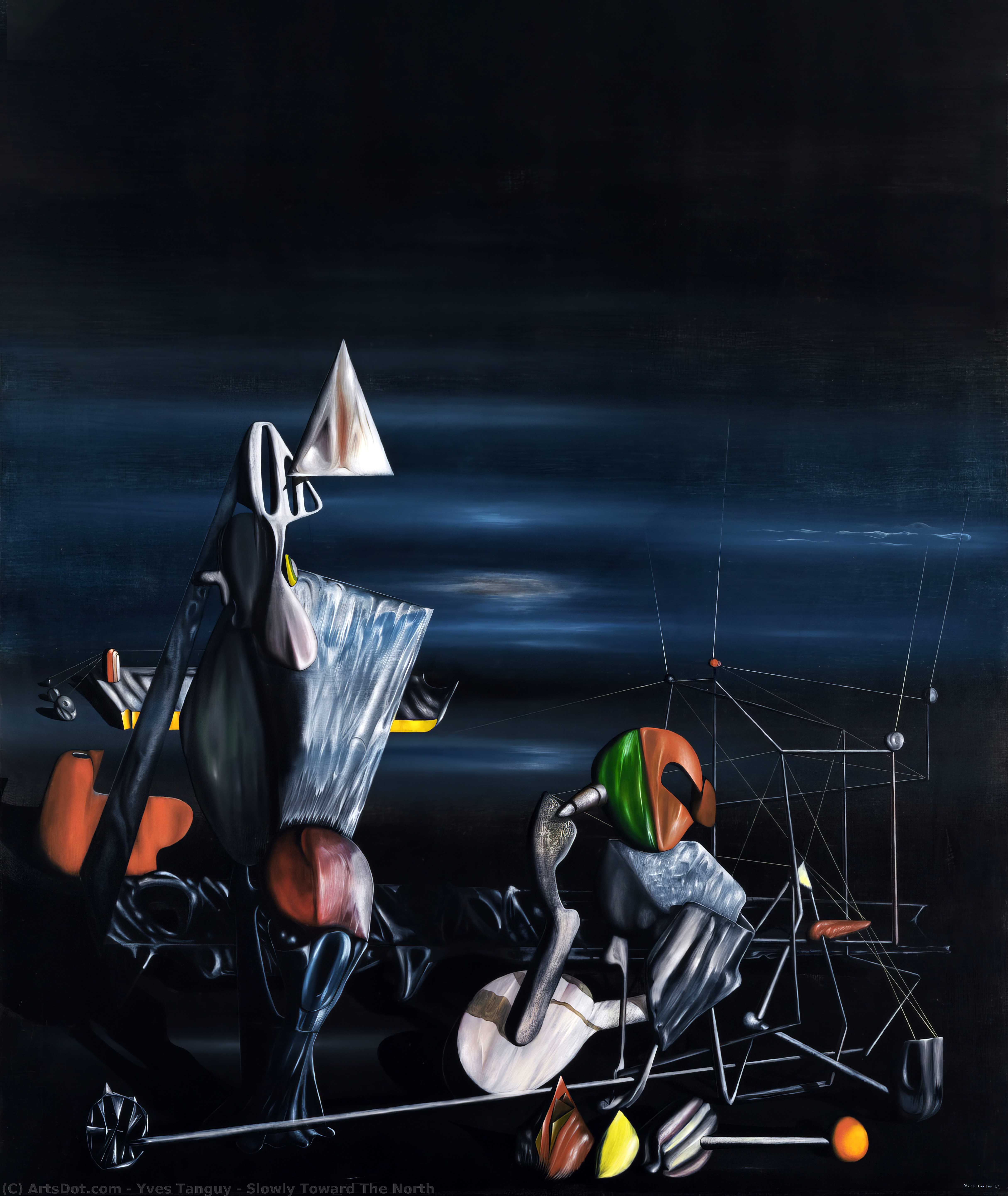 Wikioo.org - The Encyclopedia of Fine Arts - Painting, Artwork by Yves Tanguy - Slowly Toward The North
