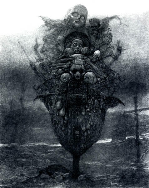 Wikioo.org - สารานุกรมวิจิตรศิลป์ - จิตรกรรม Zdislav Beksinski - Untitled (351)
