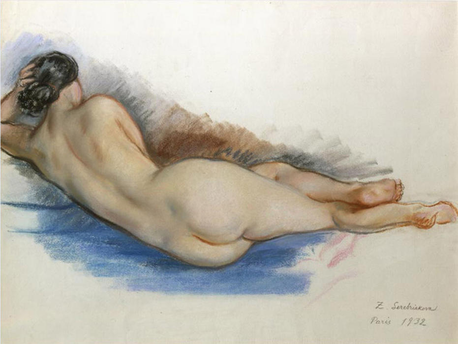 WikiOO.org - Εγκυκλοπαίδεια Καλών Τεχνών - Ζωγραφική, έργα τέχνης Zinaida Serebriakova - Nude back 