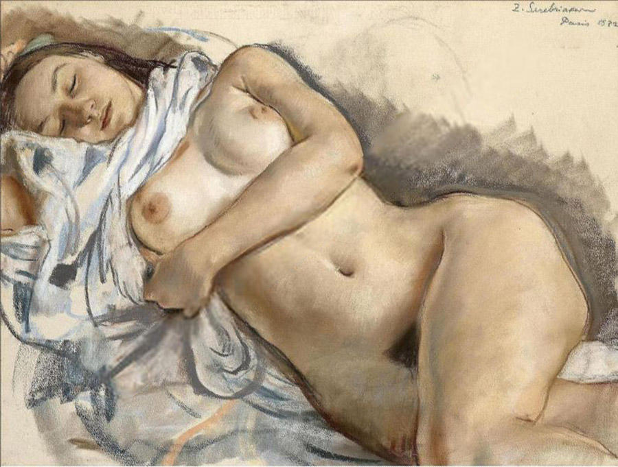 Wikioo.org - The Encyclopedia of Fine Arts - Painting, Artwork by Zinaida Serebriakova - Sleeping nude 
