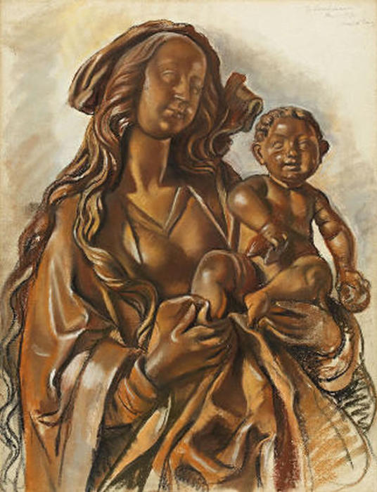 Wikioo.org - The Encyclopedia of Fine Arts - Painting, Artwork by Zinaida Serebriakova - Madonna and Child 