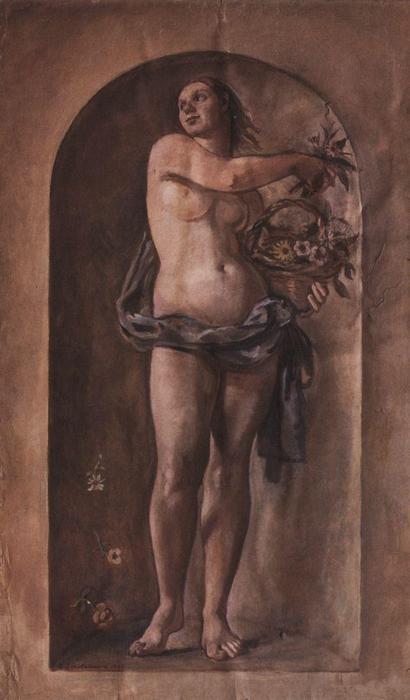 Wikioo.org – La Enciclopedia de las Bellas Artes - Pintura, Obras de arte de Zinaida Serebriakova - Ninfa de Flora
