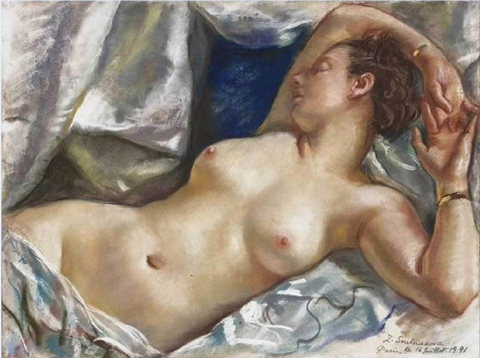 Wikioo.org – La Enciclopedia de las Bellas Artes - Pintura, Obras de arte de Zinaida Serebriakova - Naturschitsa desnuda