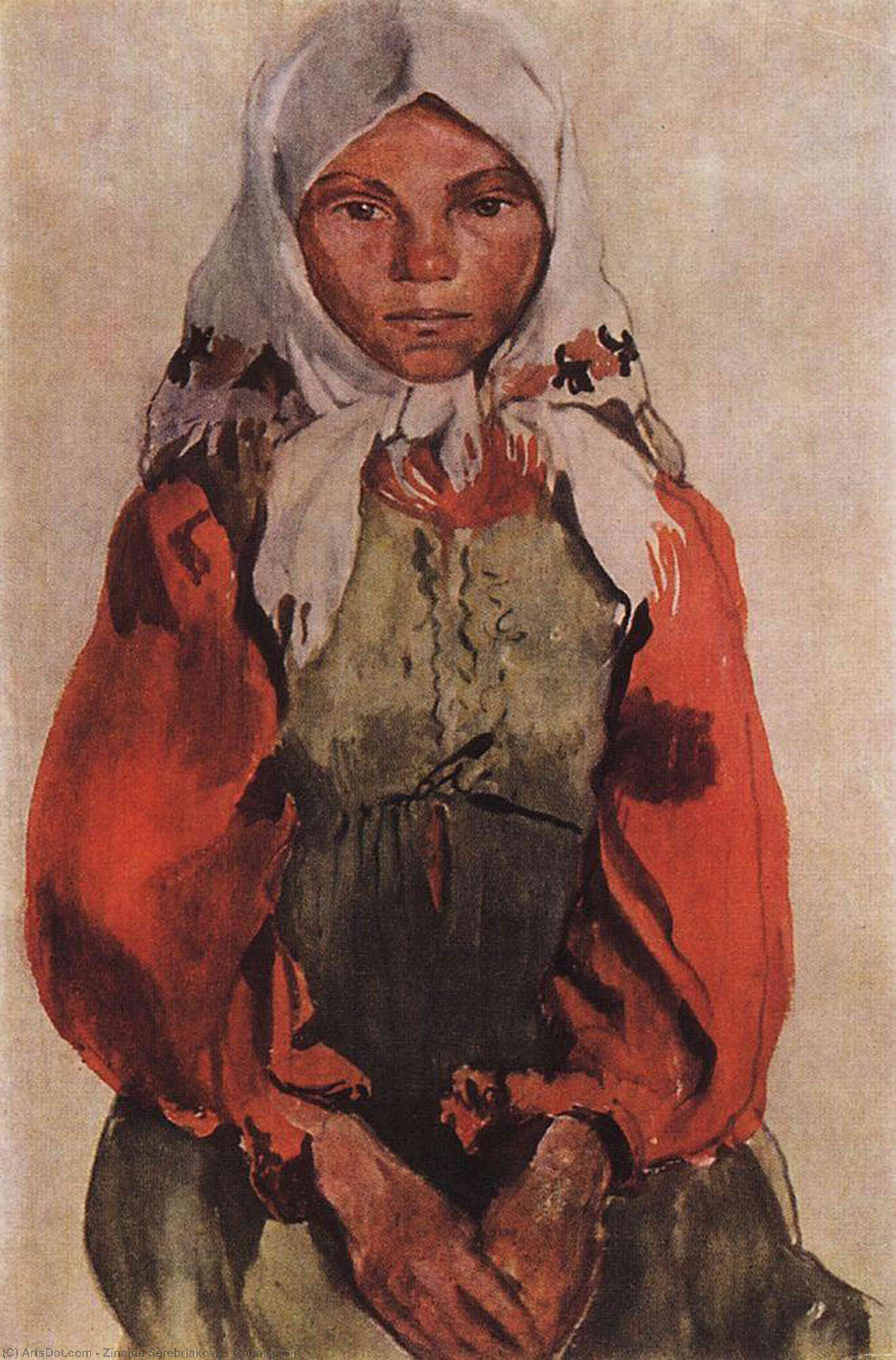 WikiOO.org - Encyclopedia of Fine Arts - Maľba, Artwork Zinaida Serebriakova - Country Girl