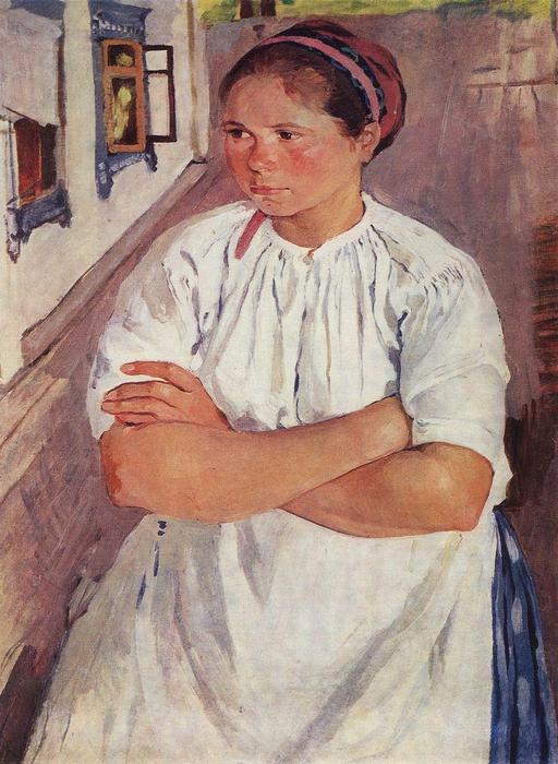 Wikioo.org - The Encyclopedia of Fine Arts - Painting, Artwork by Zinaida Serebriakova - Portrait of a nurse 