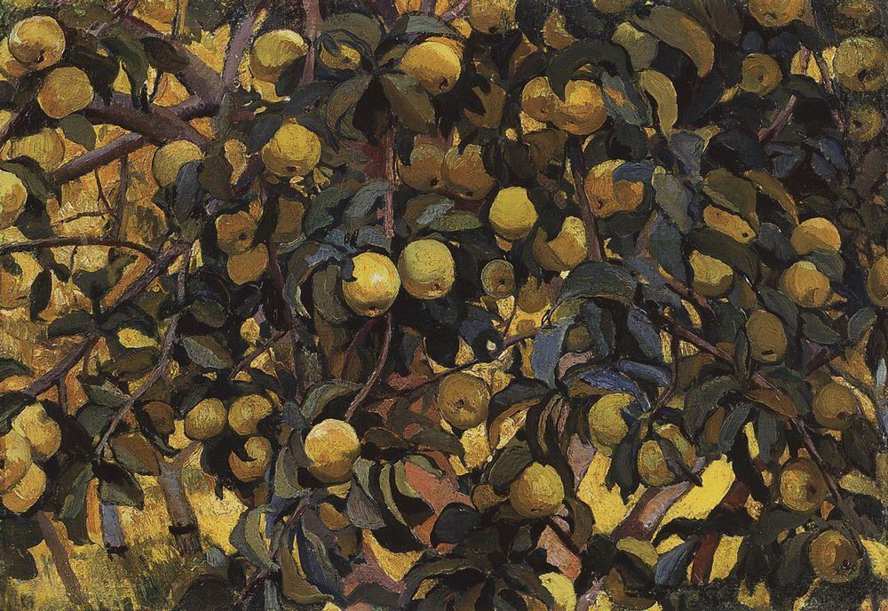 Wikioo.org - The Encyclopedia of Fine Arts - Painting, Artwork by Zinaida Serebriakova - Apples on the branches 