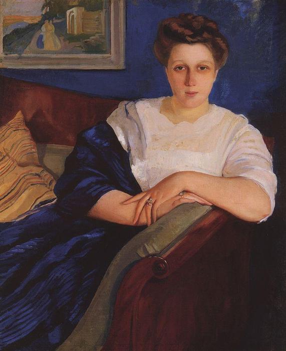 Wikioo.org - The Encyclopedia of Fine Arts - Painting, Artwork by Zinaida Serebriakova - Portrait of the composer's daughter, EF Napravnik 