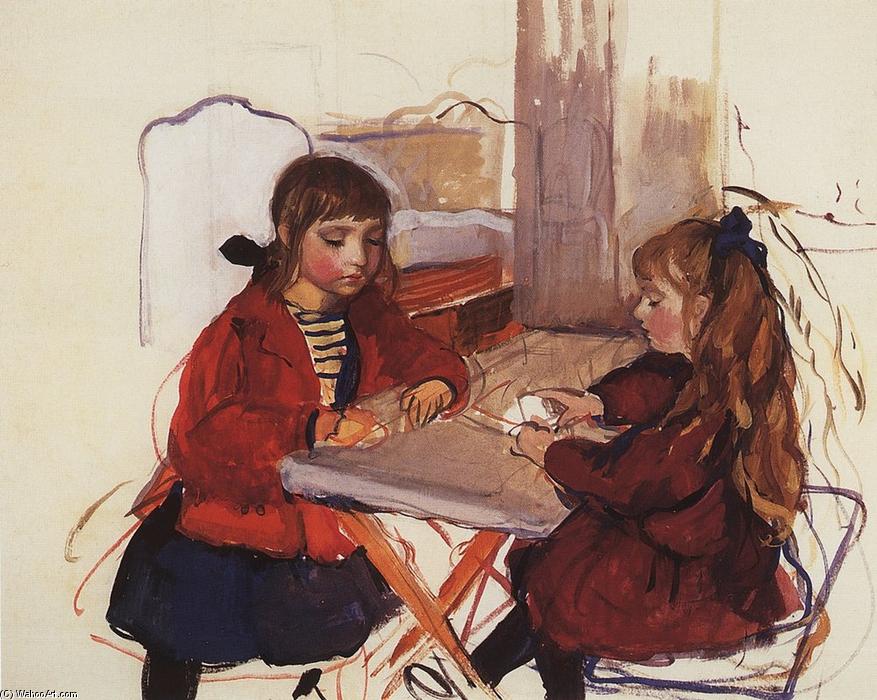 Wikioo.org - The Encyclopedia of Fine Arts - Painting, Artwork by Zinaida Serebriakova - Girls. Neskuchnoye 