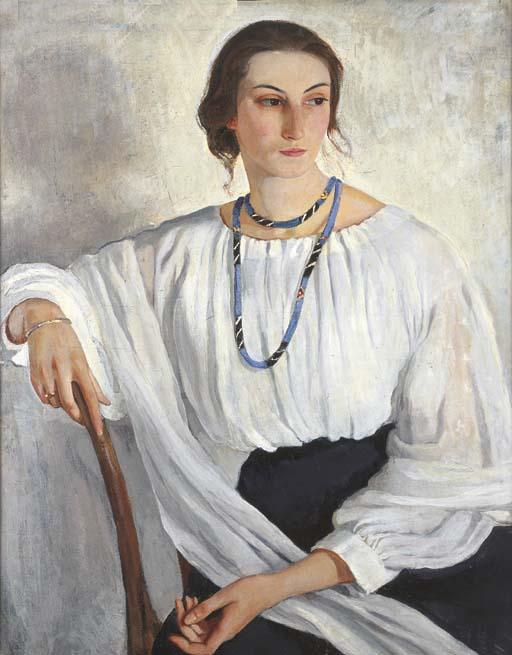 Wikioo.org - The Encyclopedia of Fine Arts - Painting, Artwork by Zinaida Serebriakova - Portrait of E.E. Zelenkova nee Lancere