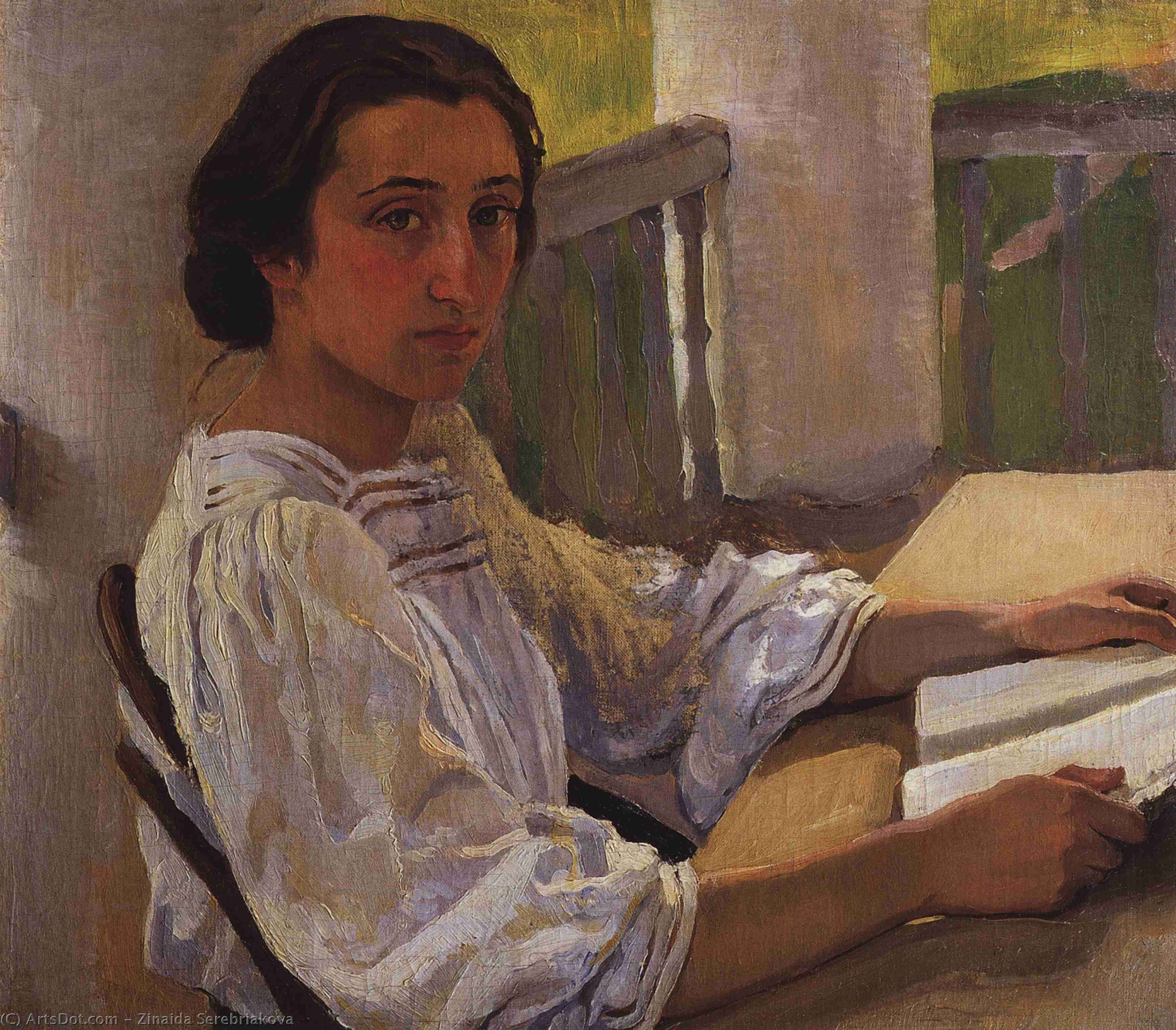 Wikioo.org - The Encyclopedia of Fine Arts - Painting, Artwork by Zinaida Serebriakova - Portrait of E. Solntseva, sister of artist